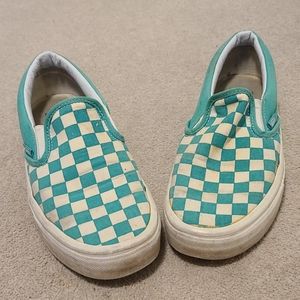 Wm's Classic Canvas slip on Mint Colored Checkered